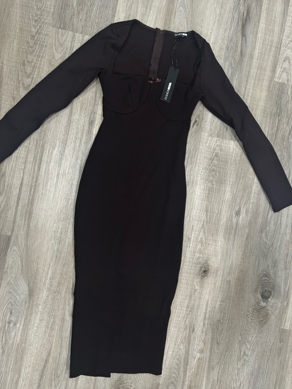 FASHION NOVA Long Sleeve Black Bodycon Dress